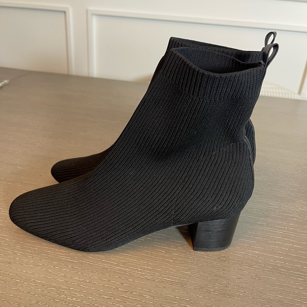 Joie Black Ribbed Ankle Booties